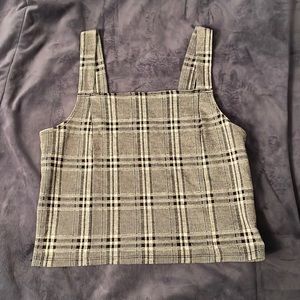American Eagle Size S Black and White Plaid Tank Top